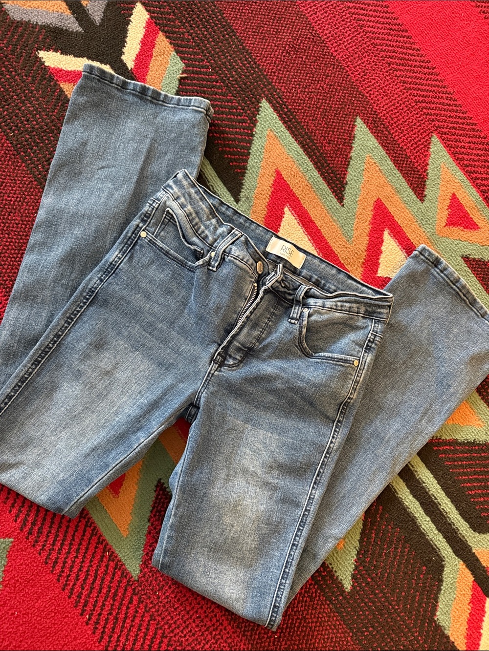 Light Blue Straight Leg Women's Jeans Flared